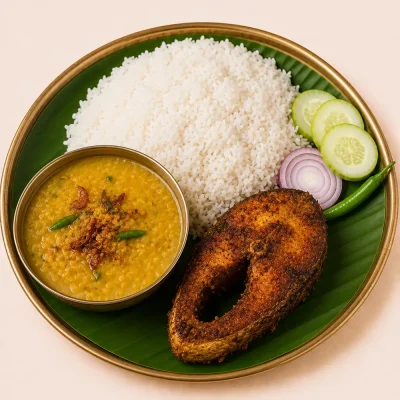 মাছ ভাজা,ভাত, ডাল, সবজি – Fish Fry Rice Dal Vegetable | RannaBati Kitchen BD