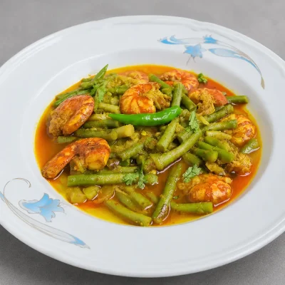 কচু লতি ও ছোট চিংড়ি