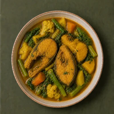 সবজি-রুই মাছের ঝোল